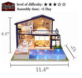 Architecture Model Building Kits with Furniture LED Music Box Miniature Wooden Dollhouse Time Apartment Series 3D Puzzle Challenge