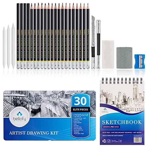 Bellofy Sketching Drawing Kit Set 72 Pieces And 100 Sheets Sketchbook