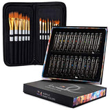 Acrylic Paint Brush Set with 24 Acrylic Paint Set Heavy Body Art Set for Adult Arts and Kids Gift Box Included (Acrylic Paint Set)