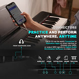 Souidmy S110 Digital Piano for Beginner,88-Key Full-Size Semi-Weighted Keyboard,with Furniture Stand and 3-Pedal Unit