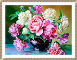 Flower Diamond Painting- 5d Diamond Painting Kits, Full Coverage, Round Rhinestone, DIY Tool Kit Art Supplies- Fun Gifts for Friends&Family, Adults&Children, Craftwork for Indoor Décor(12"x16")