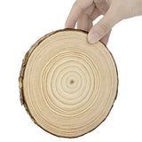 CEWOR 5pcs 4.7"-5.5" Pure Natural Unfinished Wood Slices DIY Handmade Wedding Craft Ornaments