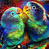 Diamond Painting by Number Kit, LPRTALK Adults Children 5D DIY Diamond Painting Animal Full Round Drill Lovely Parrots Embroidery for Wall Decoration 12X12 inches (Full Drill)