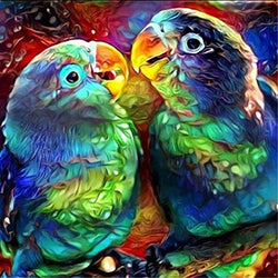 Diamond Painting by Number Kit, LPRTALK Adults Children 5D DIY Diamond Painting Animal Full Round Drill Lovely Parrots Embroidery for Wall Decoration 12X12 inches (Full Drill)