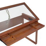Studio Designs Ponderosa Glass Topped Table in Sonoma Brown