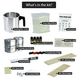 Soy Candle Making Kit for Adults - Natural Soy Wax Scented Candle Making, Complete Starter DIY Supplies with Large Pouring Pot, Silver Tins, Wicks, Dyes, Thermometer, Rich Scents
