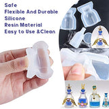 SUNNYCLUE Small Bottle Container and Stopper UV Resin Epoxy Silicone Mold Jewelry Casting with Disposable Latex Finger Cots, Plastic Transfer Pipettes, Measuring Cup DIY Jewelry Craft Making