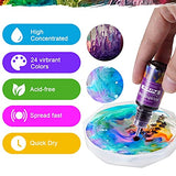 Alcohol Ink for Epoxy Resin, 24 Colors Alcohol-Based Resin Dye Set for Resin Tumbler&Coaster Making, DIY Craft, Painting etc.- 10ml/0.35oz