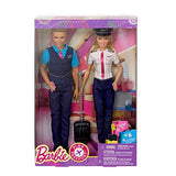 Barbie Pink Passport Ken and Barbie Pilot Doll and Accessory Set - 2 Doll Pack