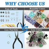 Bealkimm Ring Jewelry Making Kit with 28 Colors Crystal Beads - 2000Pcs Crystal Jewelry Making Kits with Letter Bead, Pliers, Earring, Jewelry Wire and Gemstone Beads