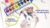 Color Swell 4 Pack Watercolor Paints with Wood Brushes 8 Colors Washable Watecolors are Perfect for Kids, Adults, Parties, and Classrooms