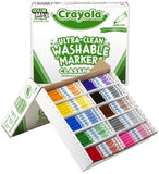 Crayola 200 Ct Ultraclean Washable Markers, Fine Line, 10 Colors (58-8211)