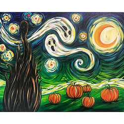 Christmas Diamond Painting Kits for Adults and Kids,5D DIY Halloween Starry Night Full Round Drill Diamond Painting Mosaic Kit Rhinestone Drawing Picture Home Decoration Art Craft 16x12