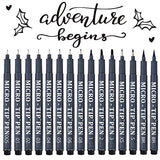Hand Lettering Pens, 15 Pack Calligraphy Brush Pen Markers Black Ink for Beginners Writing, Lettering, Journaling, Art Drawing, Signature, Illustrations and Office School Supplies by Tebik