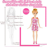 32 Pcs Doll Clothes Outfit for Doll, 11.5 Inch Doll Accessories Collection with 16 Dresses+6 Jewelry Accessories+10 Shoes(Random Style), for Doll Loving Girls Birthday