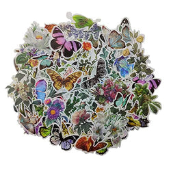 120 PCS Vintage Butterfly Flower Washi Stickers for Laptop Journal Scrapbook Card Decorations