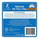 Terra Cotta Air Dry Clay | Natural, Non-Toxic All-Purpose Compound | Self-Hardening, No Bake Clay for Sculpting, Modeling and More | Made in The USA | 10lbs