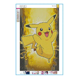 Pocket Monster Pikachu 5D Diamond Painting Kits for Adults Pokemon Full Drill Round Diamond Crystal Home Nursery Wall Decoration, 12x18in