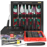 Arteza Acrylic Paints and Palette Knives Bundle, Painting Art Supplies for Artist, Hobby Painters & Beginners