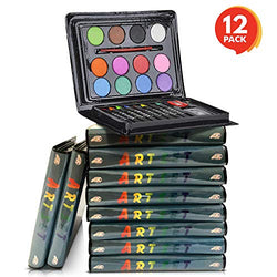 ArtCreativity Mini Art Sets for Kids - Pack of 12 - 23-Piece Kits with Watercolors, Crayons, Paint Brush and More - Fun Art Supplies, Party Favors for Girls and Boys, Goody Bag Fillers, Carnival Prize
