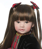 Anano Toddler Girl Realistic Baby Doll 24 Inch Cloth Body Reborn Doll Long Hair Handmade Lifelike Silicone Weighted Body for Reborn Baby Girl