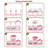 Heruo Doll House Dream House, Large Two-Story Dollhouse with 5 Rooms and Furniture, 133 Accessories Dreamhouse with Lights and Music, Birthday Gift for Toddler and Girls