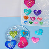 Szecl 2Pcs 25 Cavity Heart Silicone Mold Mixed Size 0.59-1.34 inch Heart Shape Epoxy Resin Mold Keychain Pendant Resin Casting Crystal Mirror DIY Craft Jewelry Necklace Beads Charms Making, Cake Decor