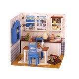 CONTINUELOVE DIY Miniature Dollhouse Kit - Wooden Dollhouse Kit with Furniture,Voice-Activated Lights and Dust Cover - Simple and Easy to Install - Best Toy Gift for Boys and Girls