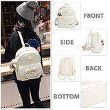 Bowknot Mini Leather Backpacks 3-PCS Cute Small Backpacks Purse for Women Girls