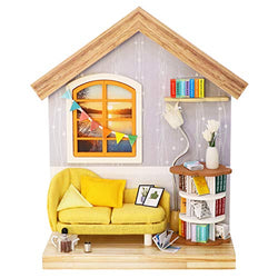 Spilay DIY Dollhouse Miniature with Furniture Kit,Mini Handmade Wooden Craft Home Model with LED,1:24 Scale Creative Doll House Toys for Teens Adult (Mango Smoothie)