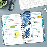 HARDCOVER Academic Year 2023-2024 Planner: (June 2023 Through July 2024) 5.5"x8" Daily Weekly Monthly Planner Yearly Agenda. Bookmark, Pocket Folder and Sticky Note Set (Blue Bloom)