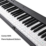 Cossain Folding Piano 88 Key Keyboard with Upgrade Full Size Semi 88 Key Weighted Keyboard Digital Piano with MIDI Portable Piano Keyboard for Beginners - Deep Black