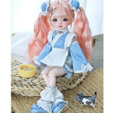 Meeler BJD Dolls 1/6 8 Inch Dolls Ball Jointed Doll Full Set Sweet Girl Yenny Long Hair Cute Face, with Clothes Shoes Wig Hair Face Makeup, Adorable Dolls for Doll Lover Gift