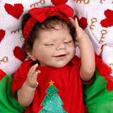 JIZHI Christmas Outfit Realistic Newborn Baby Dolls 20 Inch Reborn Baby Dolls Real Life Baby Doll with Feeding kit and Toy Accessories for Kids to Act Mom & Collection