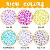28800pcs Flatback Rhinestones Kit for Tumblers, Jelly Pueple Pink Yellow Blue White AB Crystals Rhinestones for Craft Nails Art Bling Cup, Mixed Color Gems for Rhinestone Makeup Clothes