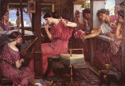 John William Waterhouse - Penelope and The Suitors, Size 12x18 inch, Gallery Wrapped Canvas Art Print Wall décor