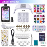 LET'S RESIN UV Resin Kit with Light,153Pcs Resin Jewelry Making Kit with 250g Crystal Clear Low Odor UV Resin, UV Lamp, Resin Accessories, Epoxy Resin Starter Kit for Keychain, Jewelry, Home Decor