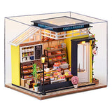 ZQWE 3D Miniature Bakery Dollhouse with Tiny Cakes & Furniture DIY Mini Dollhouse Kit with LED 1:24 Scale Amazing Birthday or Valentines Day Gift