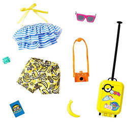 Barbie Storytelling Fashion Pack of Doll Clothes Inspired by Minions: Halter Top, Banana Shorts and 6 Accessories Dolls, Gift for 3 to 8 Year Olds, Multi (GJG37)