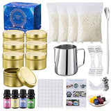 DIY Candle Making Kit Supplies, Arts & Craft Tools Including Pouring Pot, Cotton Wicks, Beeswax, Rich Scents, Candle Wicks Holder, Wax Cubes,Spoon & Candles tins