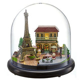 Flever Dollhouse Miniature DIY House Kit Creative Room With Furniture and Glass Cover for Romantic Artwork Gift( Romantic Paris )
