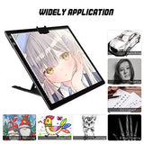 A3 Tracing Light Box, iVAOOZE A3 LED Light Pad with 3 Colors Mode Stepless Dimmable and 6 Levels of Brightness Light Copy Pad, Wireless Rechargeable Led Light Board for Diamond Painting Sketching