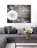 Sense of Art | Just Breathe V7 | Wooden Framed Canvas | Ready to Hang Wall Art for Home Decoration | 30x40 | Grey