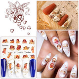 24 Sheet Dragon Snake Angel Nail Art Decals Sticker, Kalolary 3D Water Transfer Nail Stickers Decals Fashion Dragon Snake Cupid Angel Eros Chinese Character Nail Art Stickers Decals for Women Girls