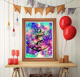 DIY 5D Full Drill Diamond Painting Kit for Adults,Colour Anchor（I Refuse to Sink）Crystal Rhinestone Diamond Embroidery Paintings Pictures Arts Craft for Home Wall Décor 11.8x15.7in