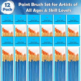 Paint Brush Bulk, 120 Pcs Acrylic Paint Brushes Set Assorted Small Craft Brushes for Face Painting Acrylic Canvas Watercolor Fabric Models Art Painting Parties and Class Supplies