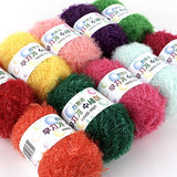 Rainbow Crochet Yarn 10 Skeins Assorted Colors 100% Polyester