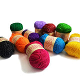 Magenta textiles Magenta Textiles - Metallic Sparkle Yarn Pack | 10 Skeins Superfine #1 Weight | Acrylic Yarn for Crocheting & Crafting | Assorted Colors w/ Metallic Glitter - 40g per Skein