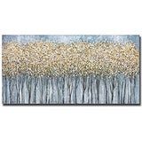 Yotree Paintings, 24x48 Inch Paintings Oil Hand Painting Golden Tree Forest Painting 3D Hand-Painted On Canvas Abstract Artwork Art Wood Inside Framed Hanging Wall Decoration Abstract Painting