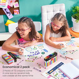 Arteza Kids Toddler Crayons in Bulk, 144 Count, 2 Packs of 72 Colors, Regular Size, Vivid Wax Crayon Pencils, Art Supplies for Kids Craft and Drawing Activities